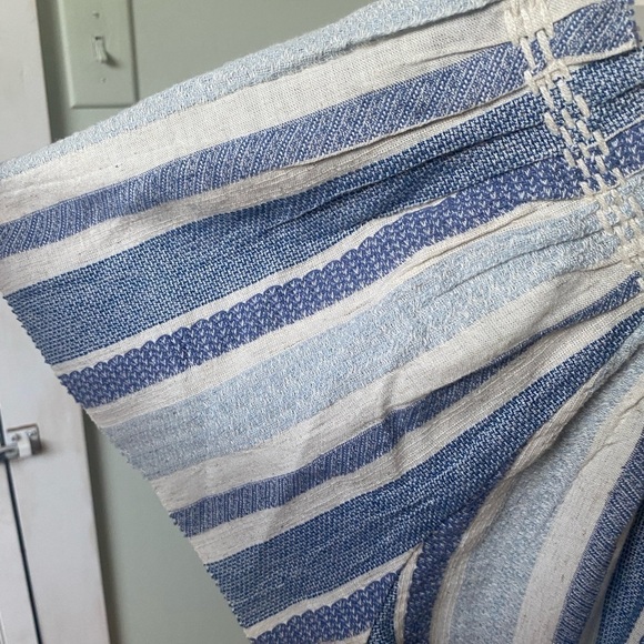 Faherty Annabelle Boho Top Organic Cotton Blend Blouse Size S Blue and White - Picture 9 of 11